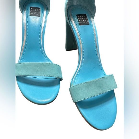 White House Black Market Suede Teal Ankle Strap 3 1/2” Heels , new w tags - Picture 12 of 13